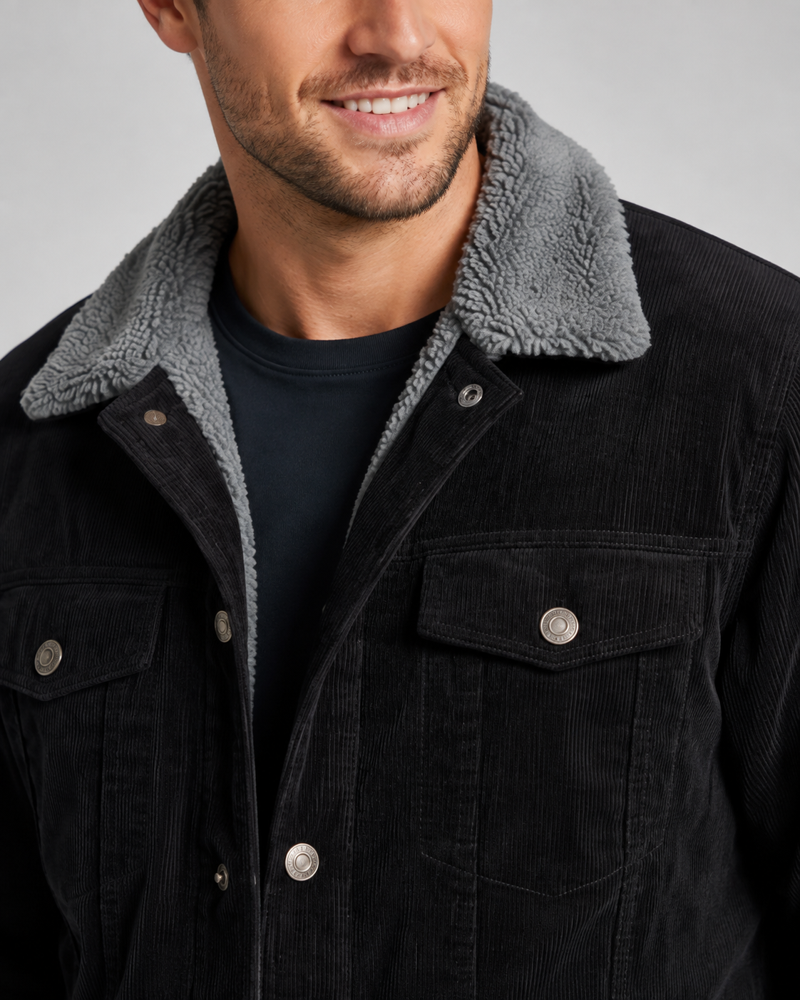 Men's Corduroy Trucker Jacket - Sherpa Collar