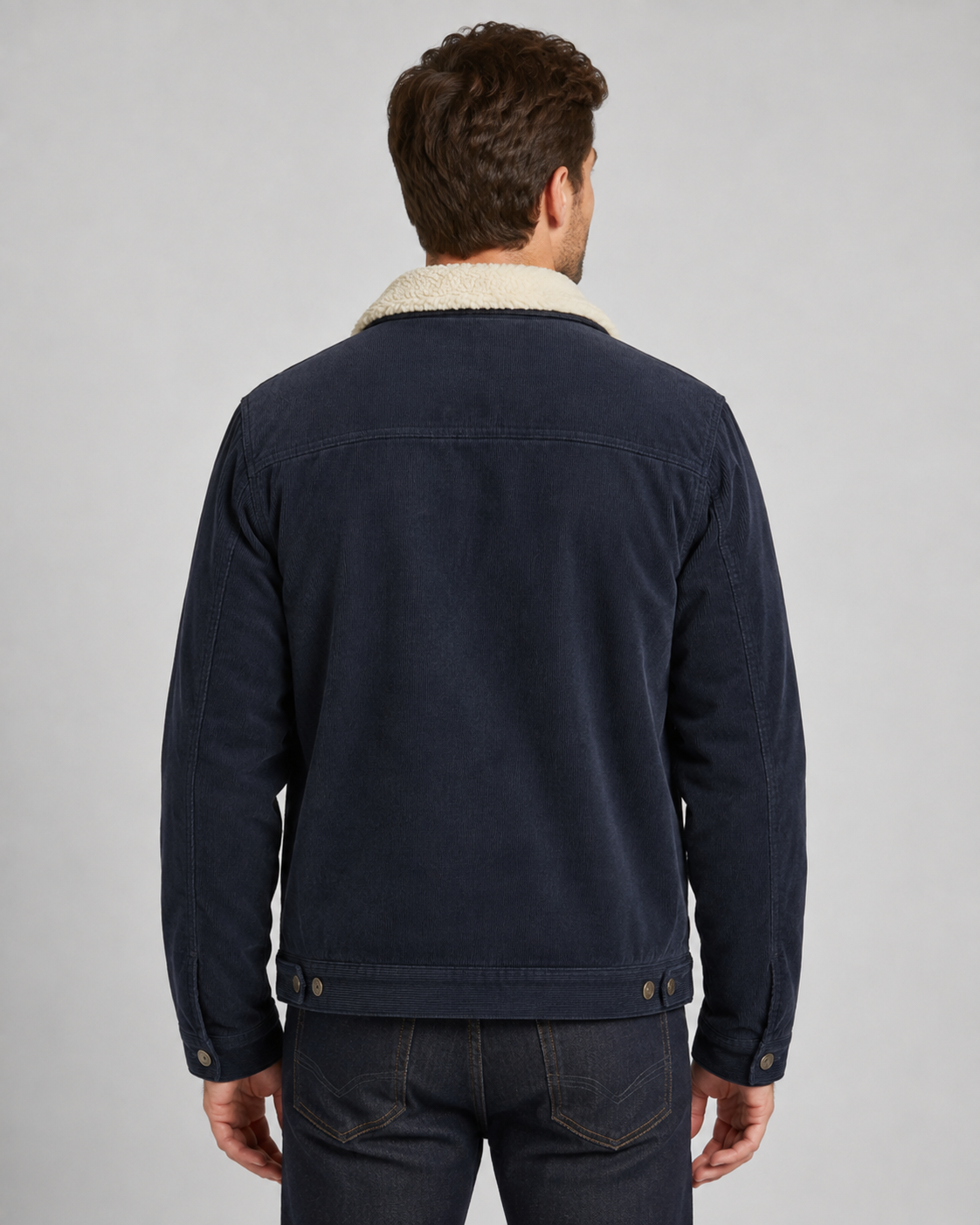 Men's Corduroy Trucker Jacket - Sherpa Collar