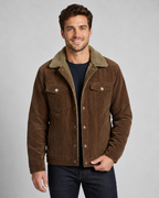 Men's Corduroy Trucker Jacket - Sherpa Collar