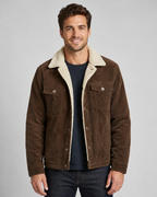 Men's Corduroy Trucker Jacket - Sherpa Collar