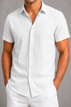 Men's Short Sleeve Button-Up Shirt – Casual Regular Fit