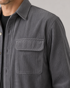 Men's Cotton Corduroy Button-Up Shirt Jacket