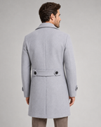 Men's Double-Breasted Wool Overcoat - Wide Lapel