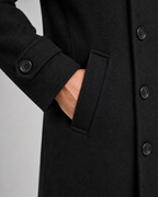 Men's Double-Breasted Wool Overcoat - Wide Lapel