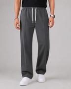 Men's Elasticated Waist Drawstring Pants Straight Relaxed Leg