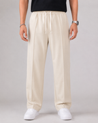 Men's Elasticated Waist Drawstring Pants Straight Relaxed Leg