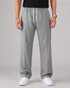 Men's Elasticated Waist Drawstring Pants Straight Relaxed Leg