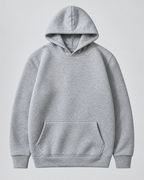 Men's Fleece Pullover Hoodie - Ribbed Cuff Detail