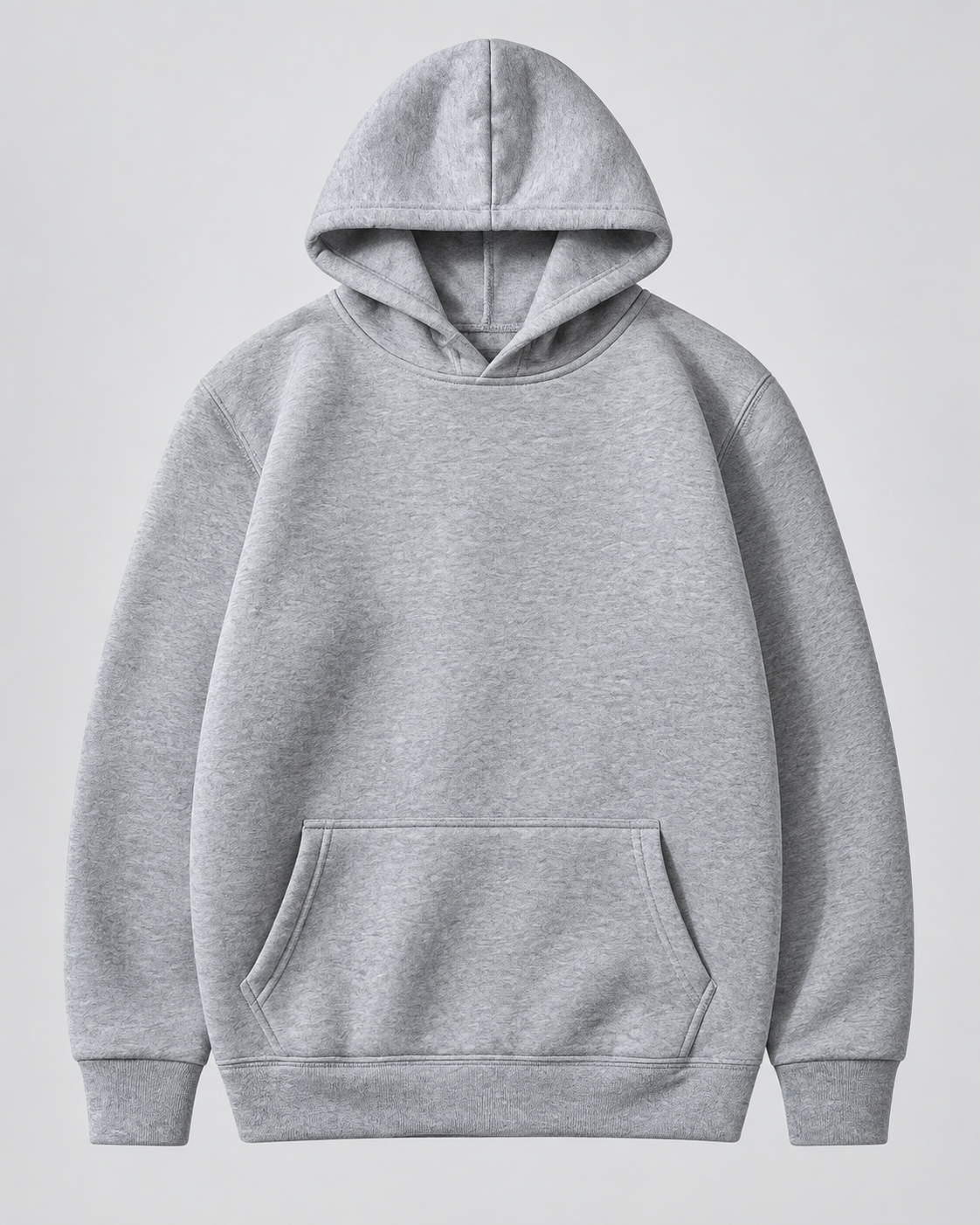 Men's Fleece Pullover Hoodie - Ribbed Cuff Detail