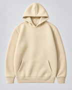 Men's Fleece Pullover Hoodie - Ribbed Cuff Detail