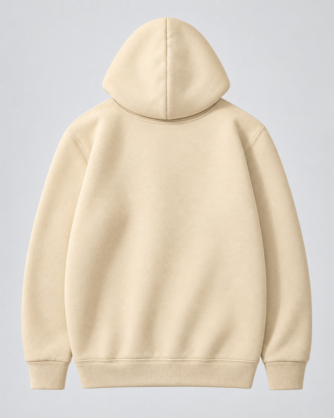 Men's Fleece Pullover Hoodie - Ribbed Cuff Detail