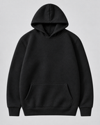 Men's Fleece Pullover Hoodie - Ribbed Cuff Detail