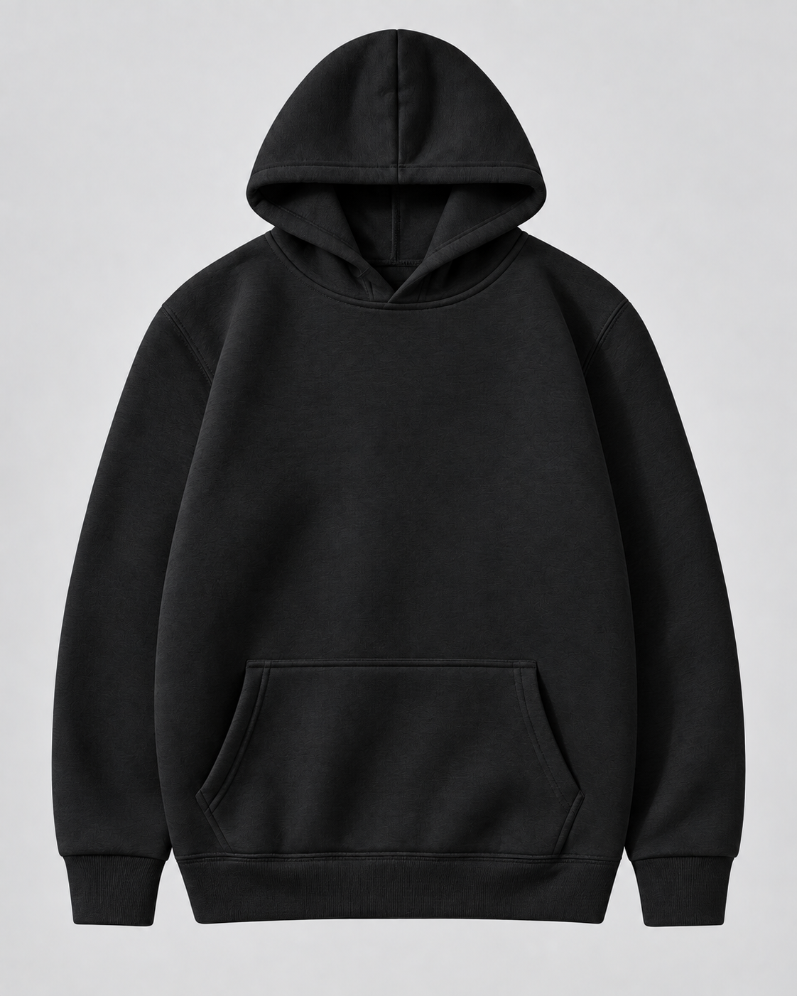 Men's Fleece Pullover Hoodie - Ribbed Cuff Detail