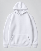 Men's Fleece Pullover Hoodie - Ribbed Cuff Detail