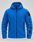 Men's Full-Zip Fleece Jacket - Hooded Multi-Pocket Regular Fit