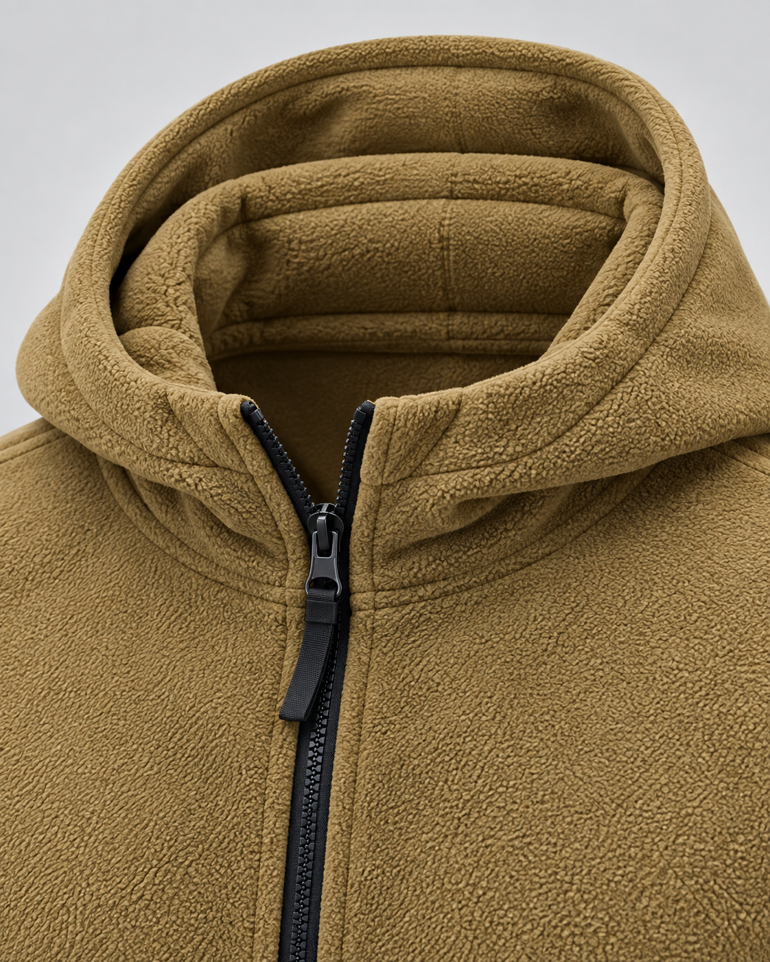Men's Full-Zip Fleece Jacket - Hooded Multi-Pocket Regular Fit