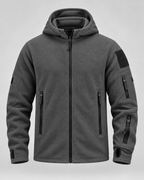 Men's Full-Zip Fleece Jacket - Hooded Multi-Pocket Regular Fit