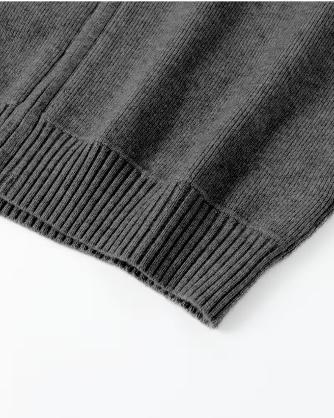 Men's Full-Zip Knit Cardigan with Contrast Collar