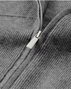 Men's Full-Zip Knit Cardigan with Contrast Collar