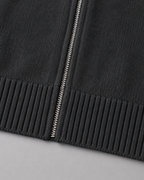 Men's Full-Zip Knit Cardigan with Contrast Collar