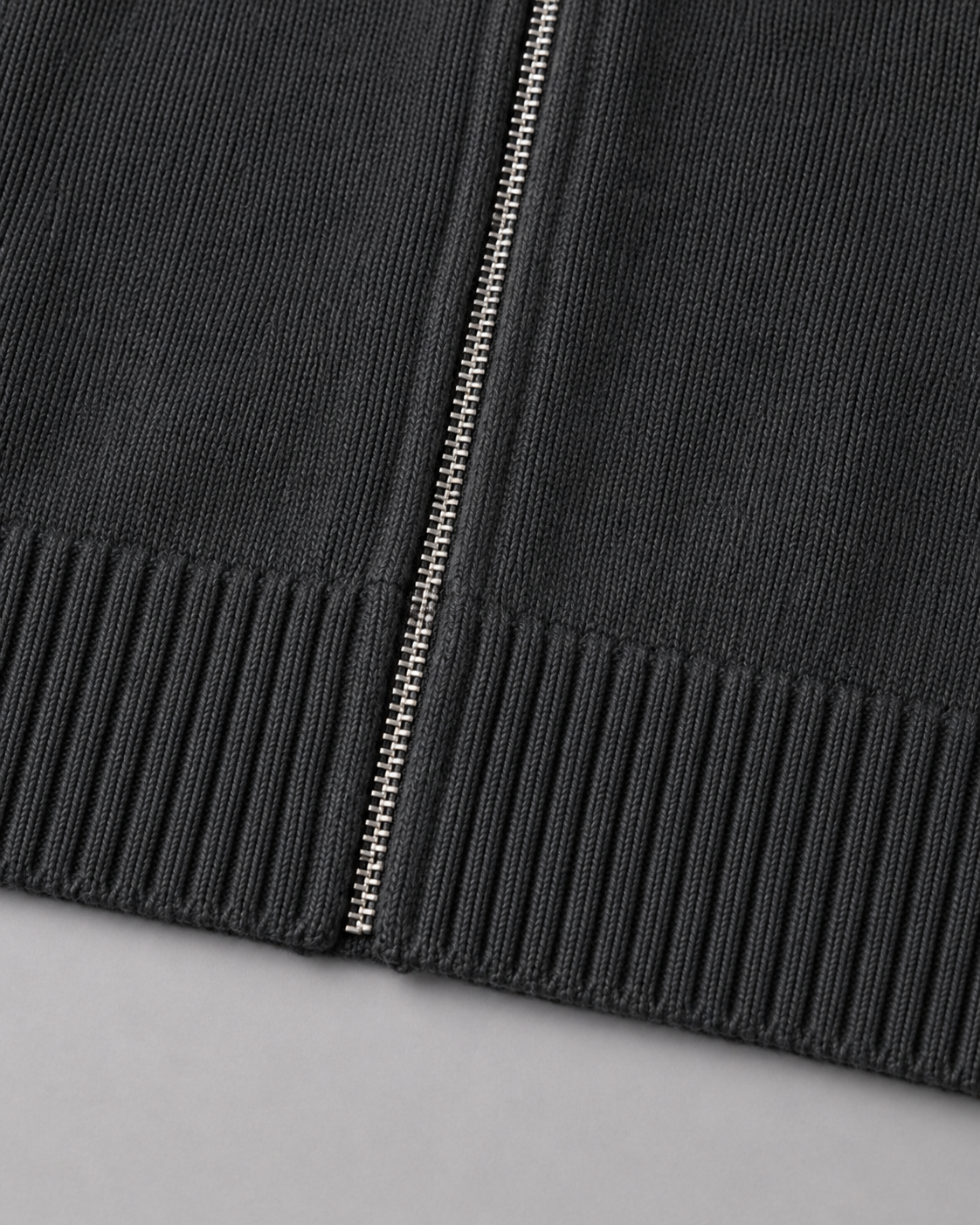 Men's Full-Zip Knit Cardigan with Contrast Collar