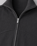 Men's Full-Zip Knit Cardigan with Contrast Collar