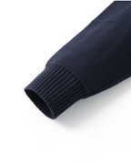 Men's Full-Zip Knit Cardigan with Contrast Collar
