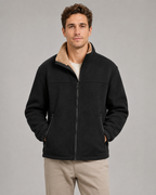 Men's Full-Zip Sherpa Fleece Jacket - Stand Collar