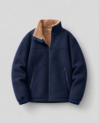 Men's Full-Zip Sherpa Fleece Jacket - Stand Collar