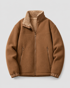 Men's Full-Zip Sherpa Fleece Jacket - Stand Collar