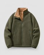 Men's Full-Zip Sherpa Fleece Jacket - Stand Collar