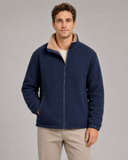 Men's Full-Zip Sherpa Fleece Jacket - Stand Collar