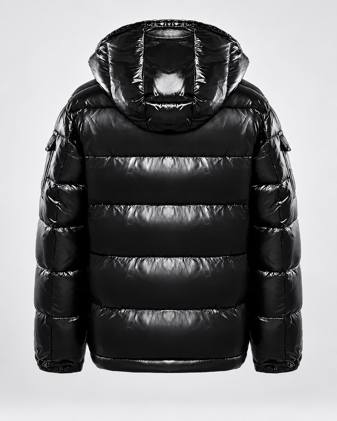Men's Glossy Quilted Puffer Jacket - Hooded Zip-Up
