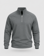 Men's Half Zip Pullover - Funnel Neck Raglan Sleeve