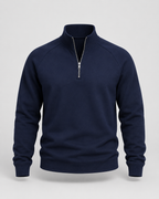 Men's Half Zip Pullover - Funnel Neck Raglan Sleeve