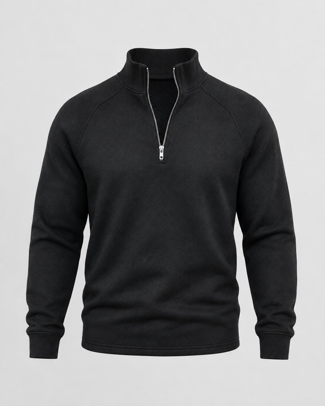 Men's Half Zip Pullover - Funnel Neck Raglan Sleeve