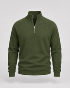 Men's Half Zip Pullover - Funnel Neck Raglan Sleeve