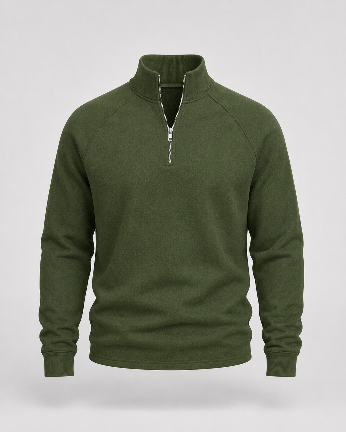Men's Half Zip Pullover - Funnel Neck Raglan Sleeve