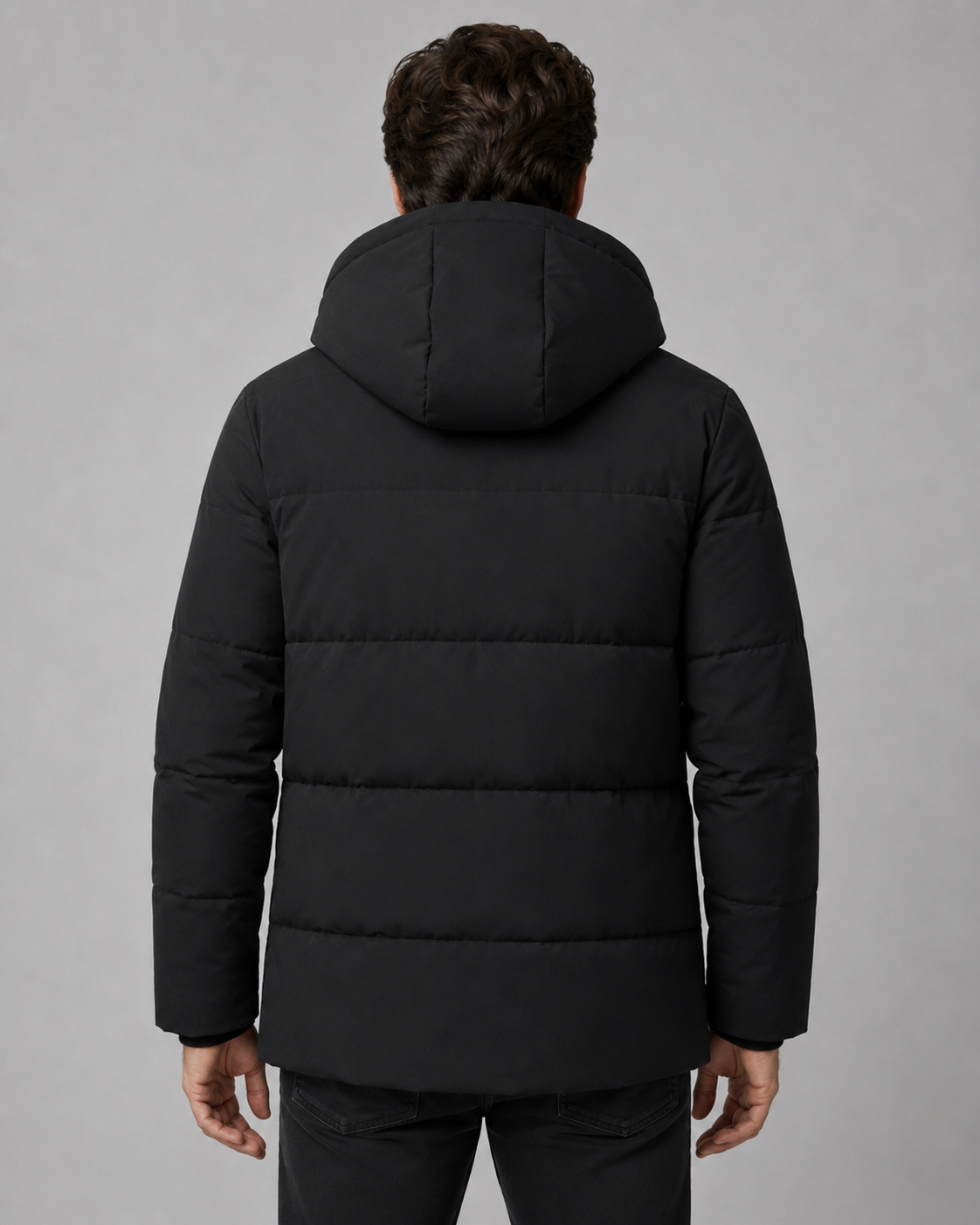 Men's Hooded Puffer Jacket - Plush-Lined Regular Fit