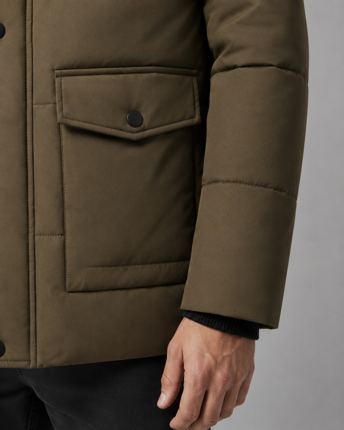 Men's Hooded Puffer Jacket - Plush-Lined Regular Fit