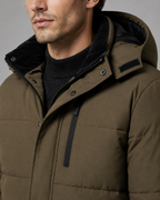 Men's Hooded Puffer Jacket - Plush-Lined Regular Fit