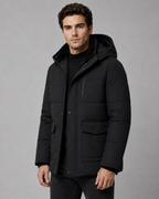 Men's Hooded Puffer Jacket - Plush-Lined Regular Fit