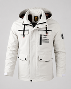 Men's Hooded Utility Parka - Storm Flap Multi Pocket