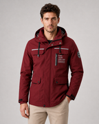 Men's Hooded Utility Parka - Storm Flap Multi Pocket