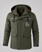 Men's Hooded Utility Parka - Storm Flap Multi Pocket