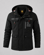 Men's Hooded Utility Parka - Storm Flap Multi Pocket