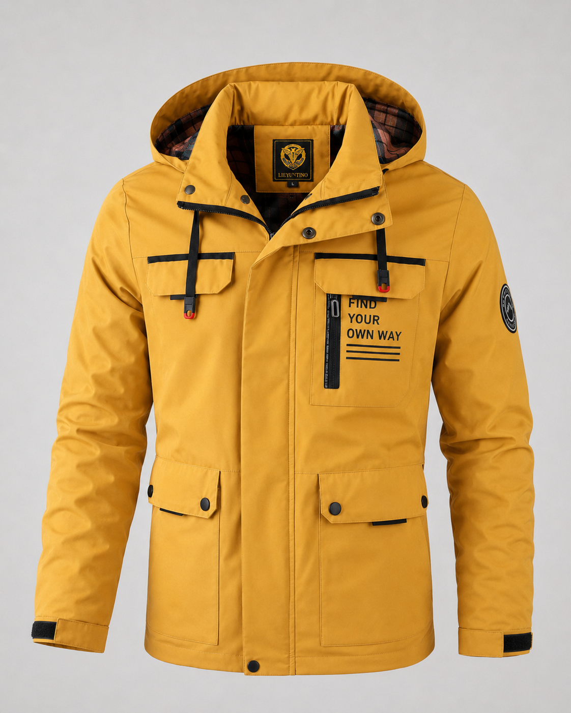 Men's Hooded Utility Parka - Storm Flap Multi Pocket