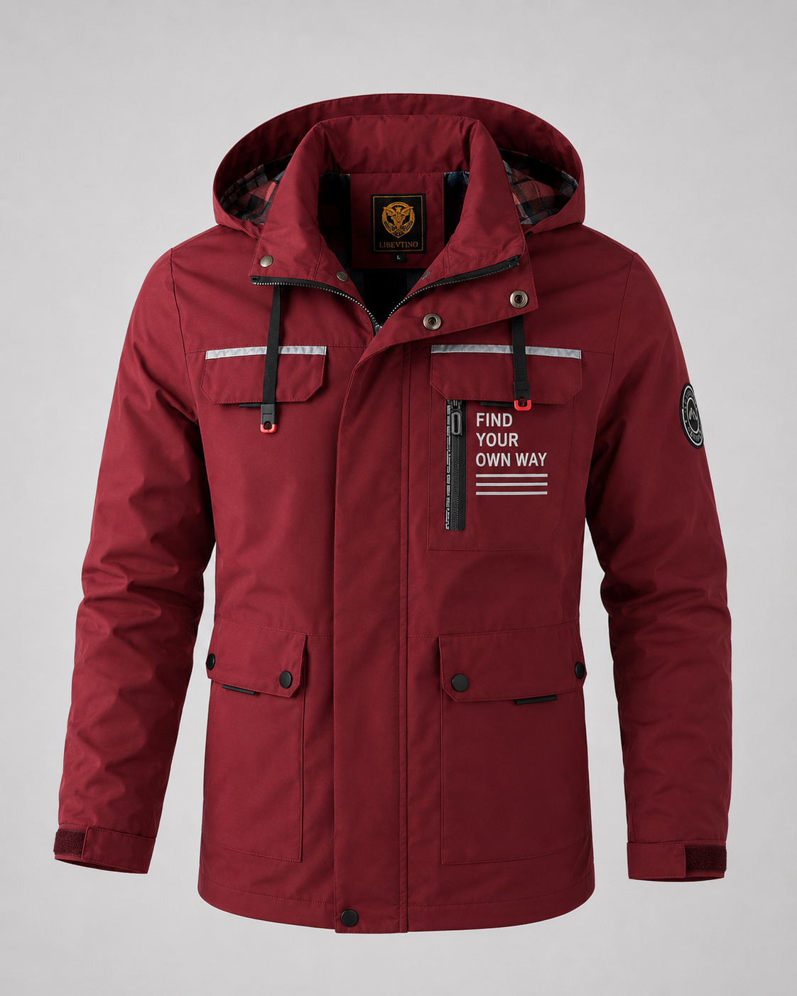 Men's Hooded Utility Parka - Storm Flap Multi Pocket