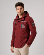 Men's Hooded Utility Parka - Storm Flap Multi Pocket