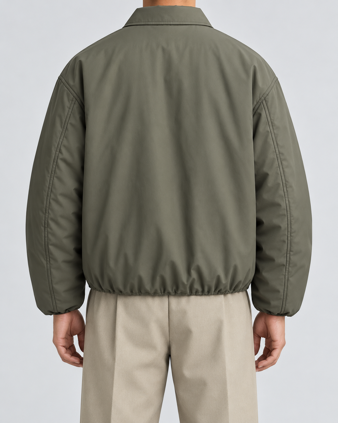 Men's Insulated Blouson Jacket - Turn-Down Collar Relaxed Fit